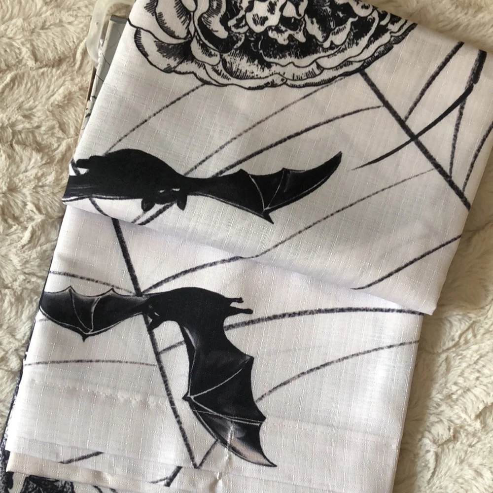 Black and White Halloween SKULL Shower Curtain
